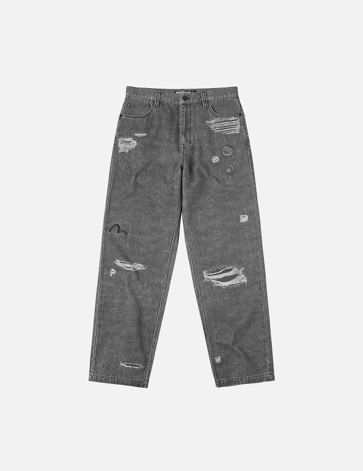 Distressed Print Relax Fit Pants